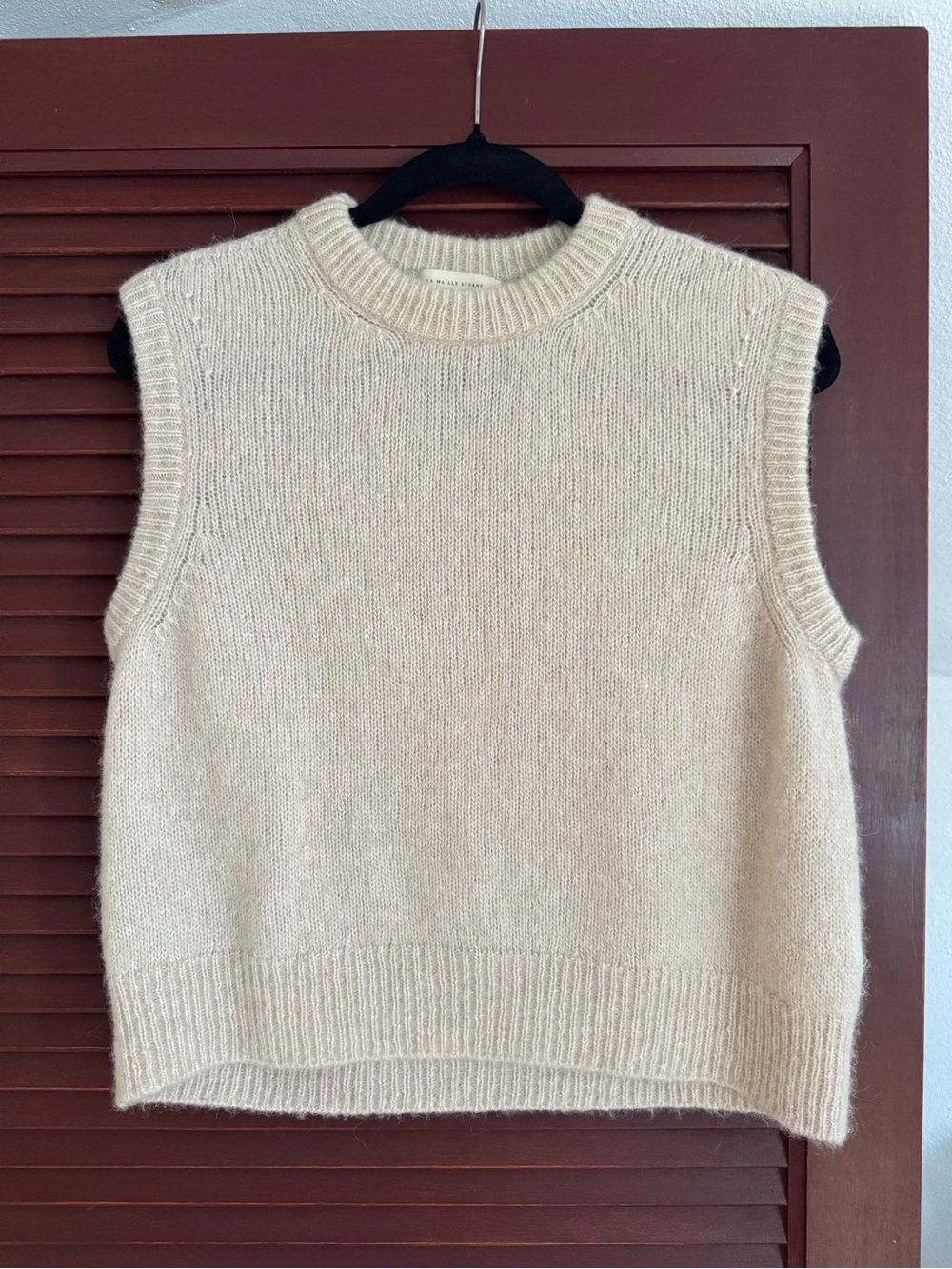 Sezane Samuel Jumper Beige Knit Sleeveless Sweater Vest - Picture 2 of 7